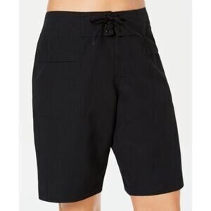 Island Escape Women’s Board Shorts Solid Black Swim Shorts 8 NWT